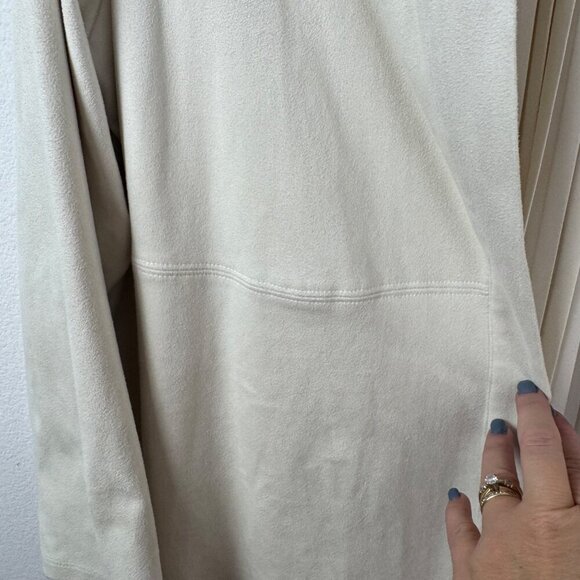 Chico's Open Front Ivory Velour Mixed Media Jacket Top Chico's Size 2 (US L/12) - Picture 2 of 9